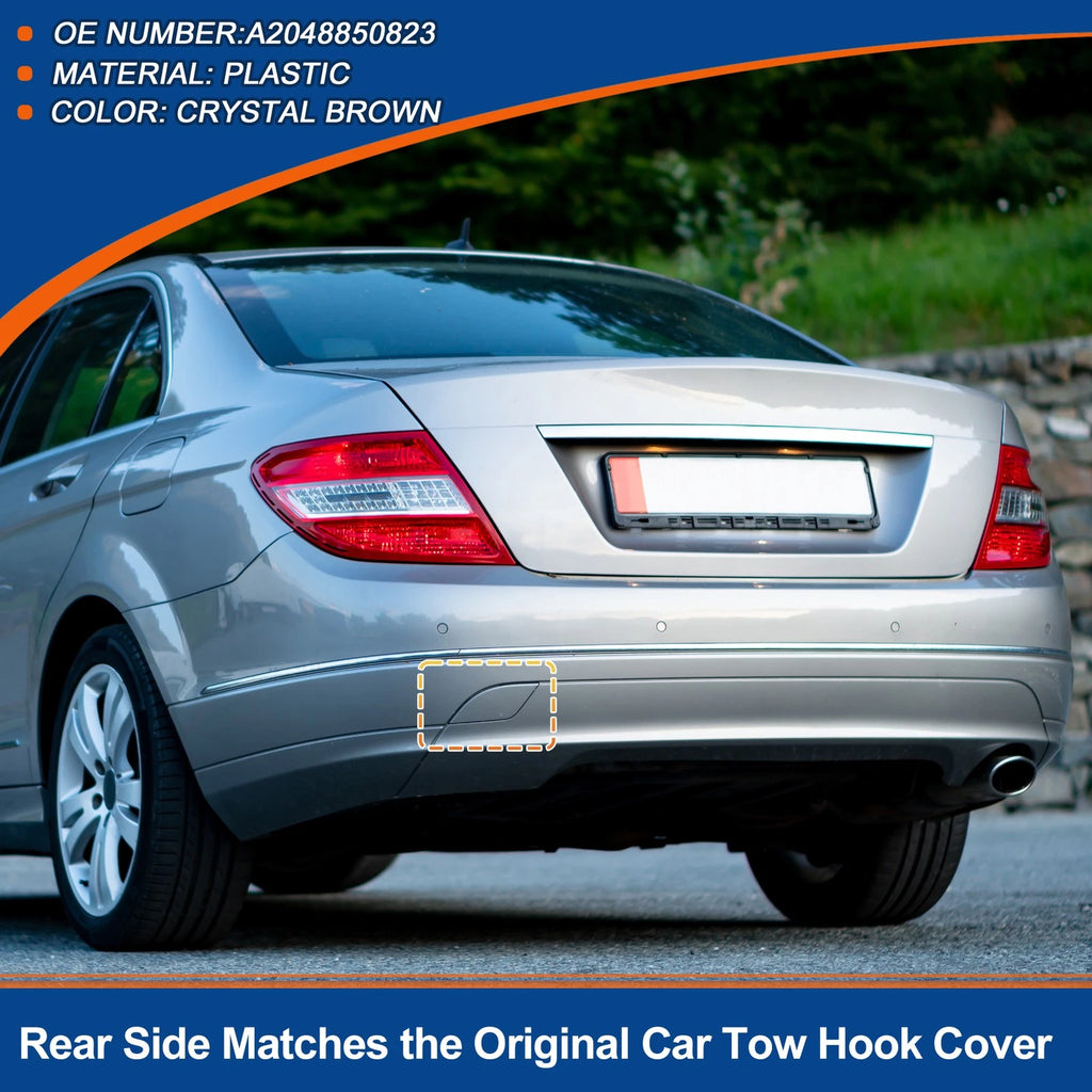 Rear Car Bumper Tow Hook Cover for Mercedes-Benz (A2048850823) Crystal Brown