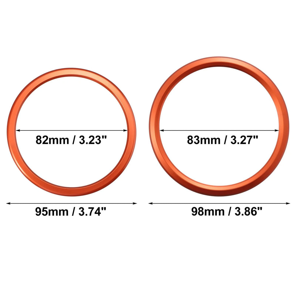 Set of 4 AC Outer Vent Ring Trim Covers for Chevrolet Camaro (2016–2020) Orange