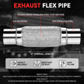 12" Double Braid Stainless Steel Flex Pipe for Custom Exhaust (2.5" OD)
