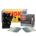 NGK DIS Ignition Coil & 6 V-Power Spark Plugs Kit for Ford Taurus (1996–1999)
