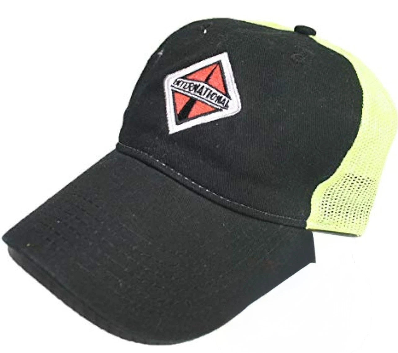 Trucker Hat/Cap for International Trucks (Black/Safety Yellow Mesh)