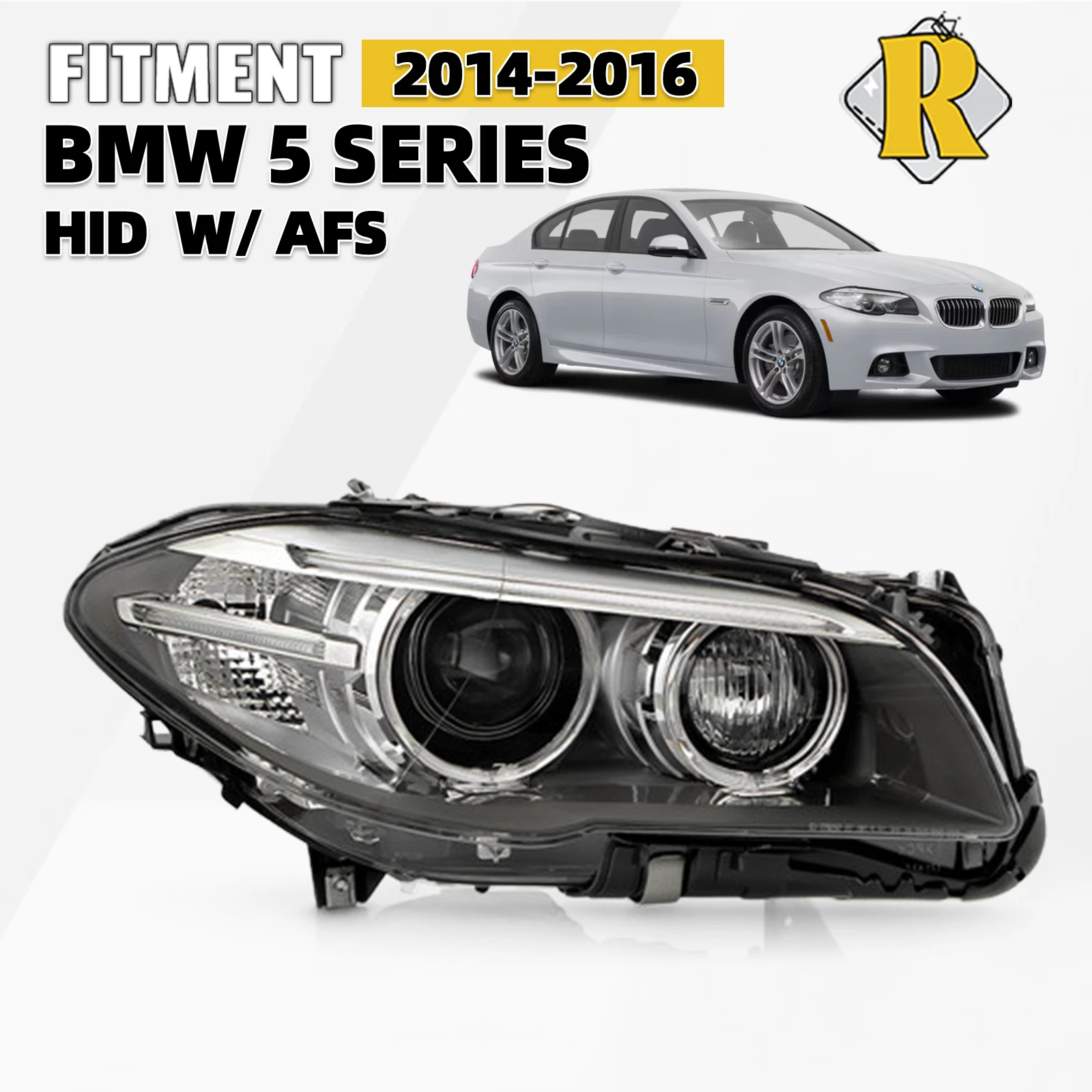 HID Xenon Headlight for BMW 5 Series (2014–2016) Passenger Side
