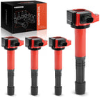 Set of 4 Red Ignition Coils for Honda CR-V (2015–2019) Accord (2013–2017) Acura TLX (2015–2020)