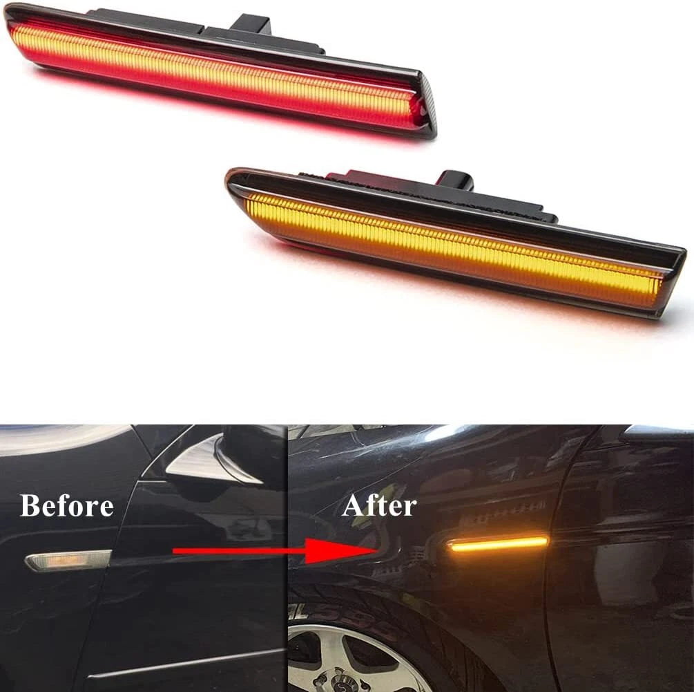 Set of 4 Smoked LED Side Marker Lights for Acura TL (2004–2008) Amber Red