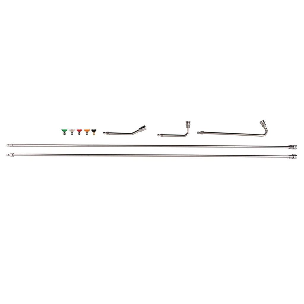 2X 60 Inch Pressure Washer Extension Wand Kit with Curved Rod & Tips
