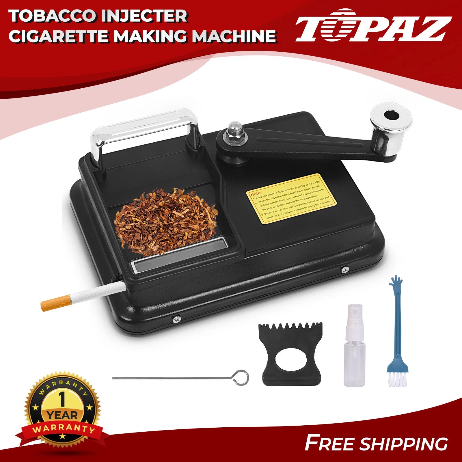 Portable Tobacco Injector Cigarette Maker Machine 5.5IN x 8IN