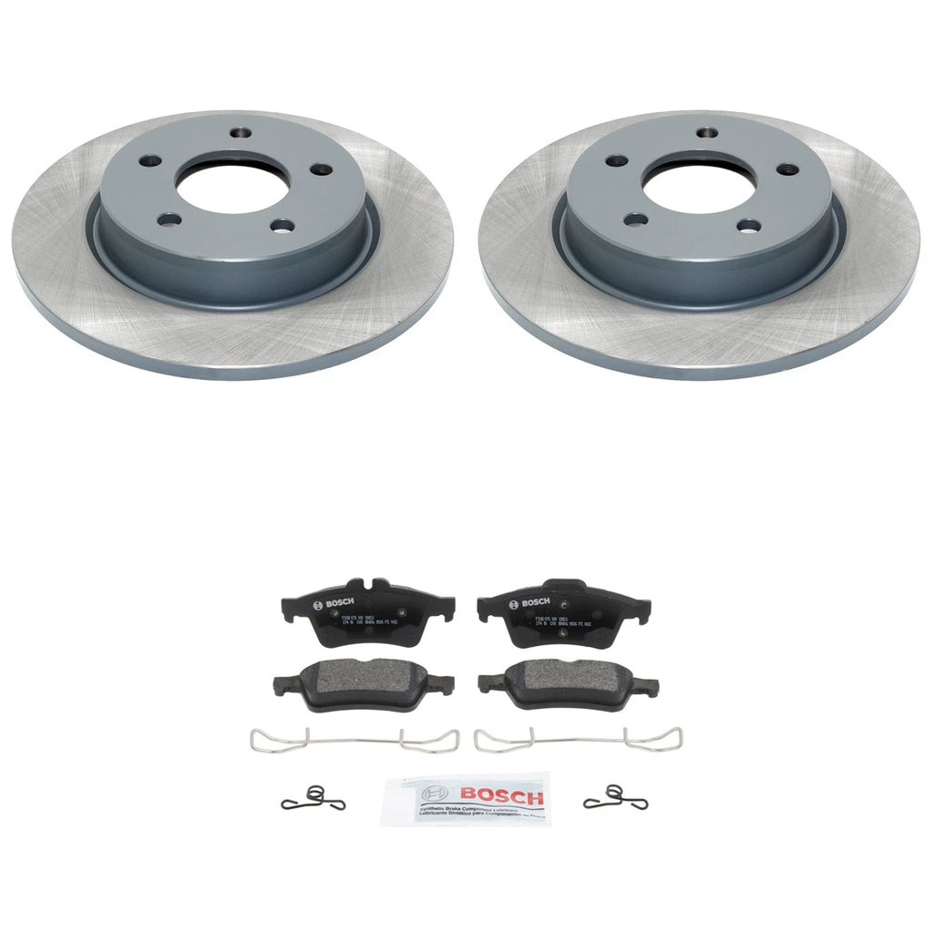 DuraGo Rear Rotors & Bosch QuietCast Brake Pads Kit for Mazda 3