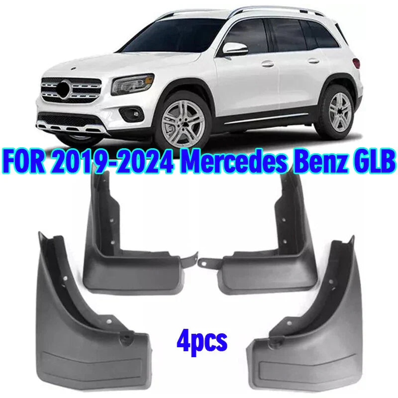 4 x Front & Rear Splash Guards Mud Flaps for Mercedes Benz GLB (2019–2024)