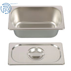 Set of 6 Stainless Steel Hotel Pans 1/3 6" Deep Non-Stick