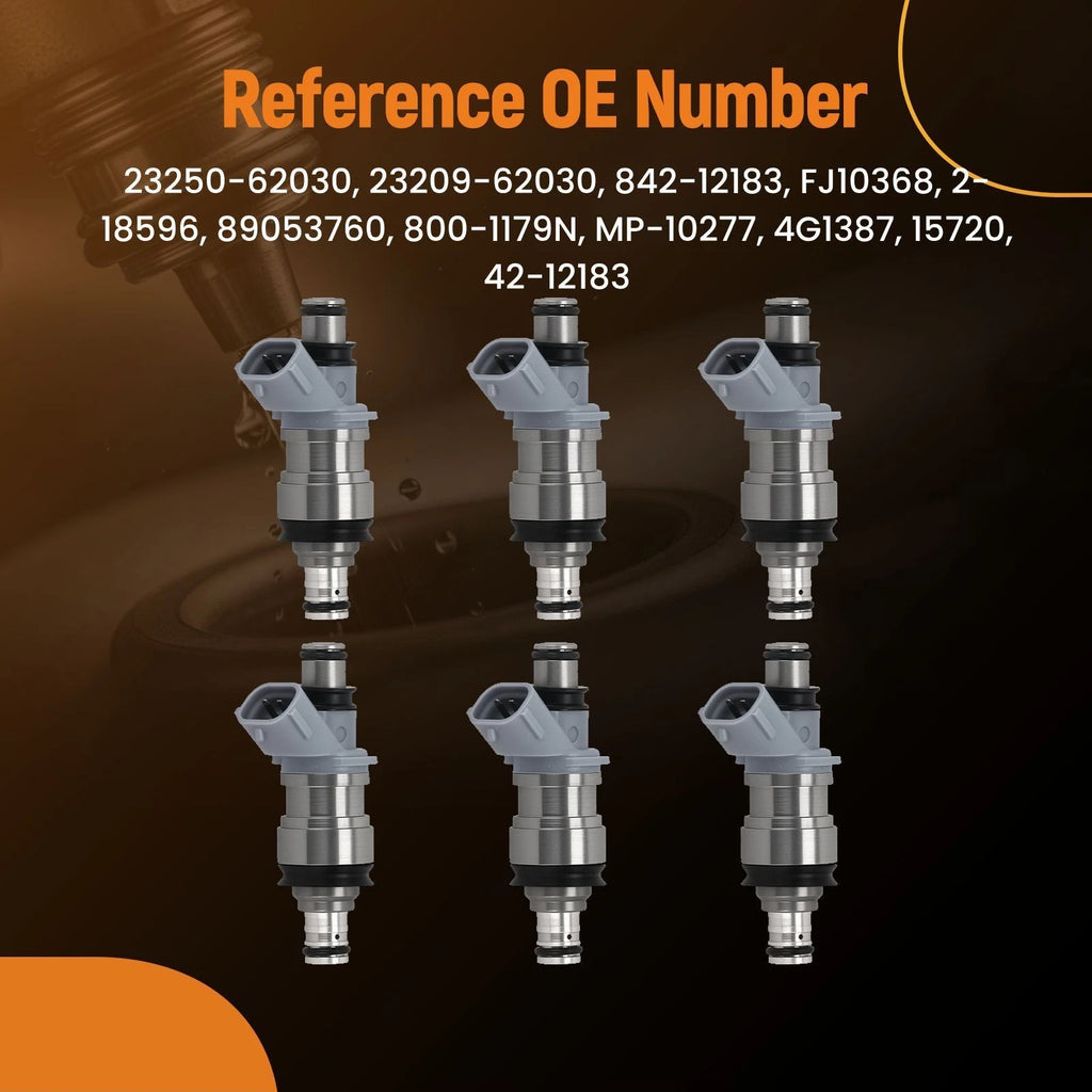 Set of 6 Fuel Injectors for Toyota Camry 3.0L V6 (1992–1993)