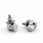 2X Chrome Skull Frame License Plate Screws for Universal Motorcycle