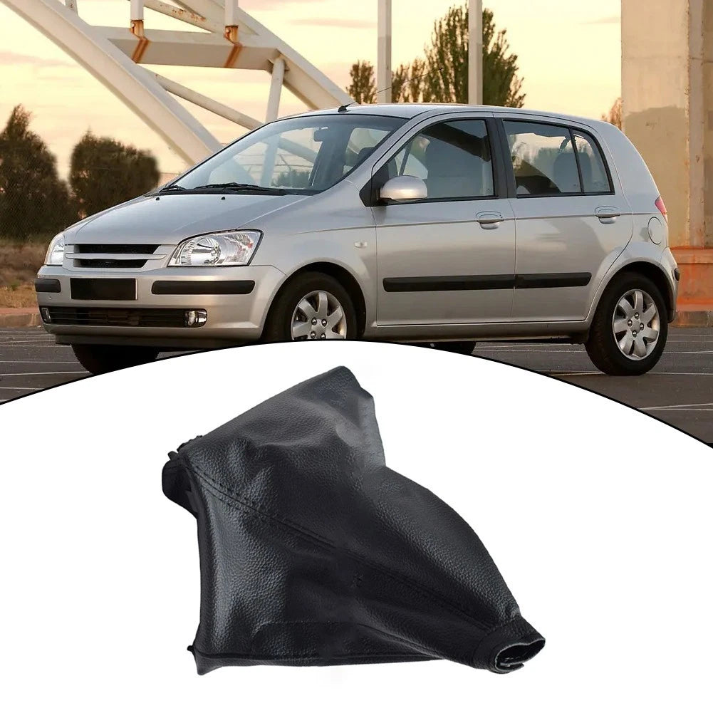 Black PU Leather Shift Lever Cover for Hyundai Getz (2002–2011)