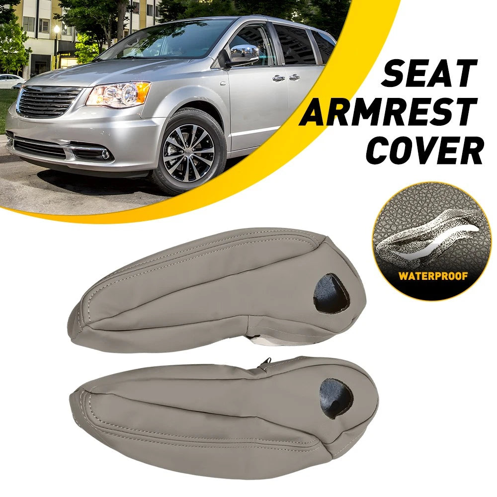 Set of 2 Beige Seat Armrest Covers for Chrysler Town & Country (2011–2016) EXV