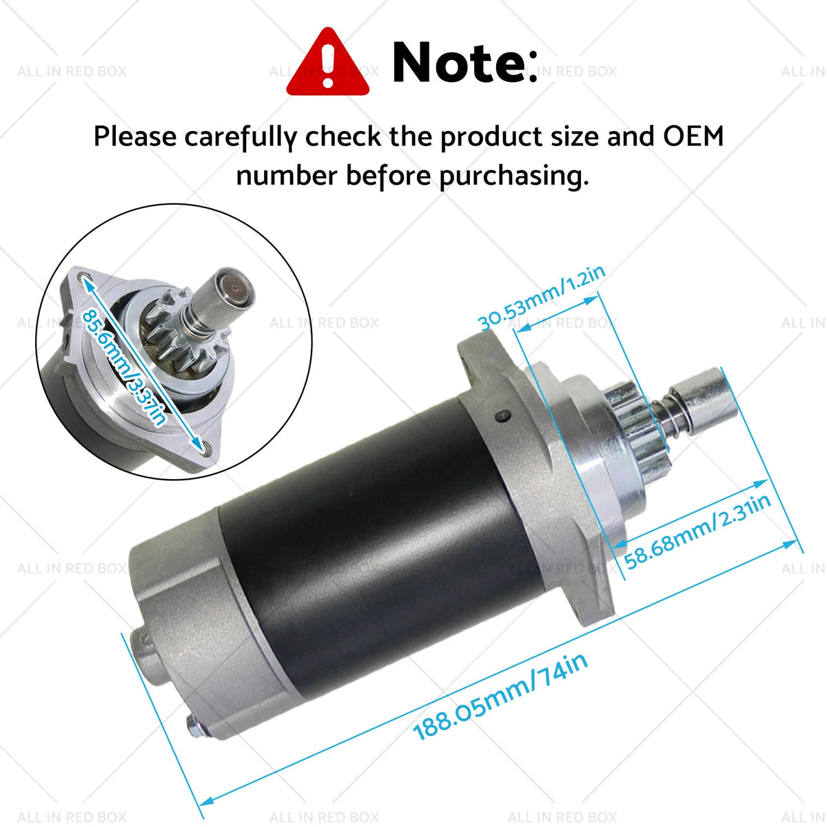 Starter Motor for Yamaha & Mercury Outboard 20Hp 25Hp 30Hp 40Hp (2-Stroke)