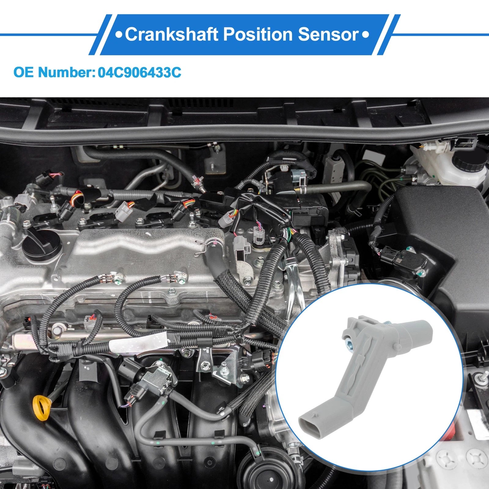 Crankshaft Position Sensor for Audi A4 B9 1.4TFSI (2015–2019) No. 04C906433C