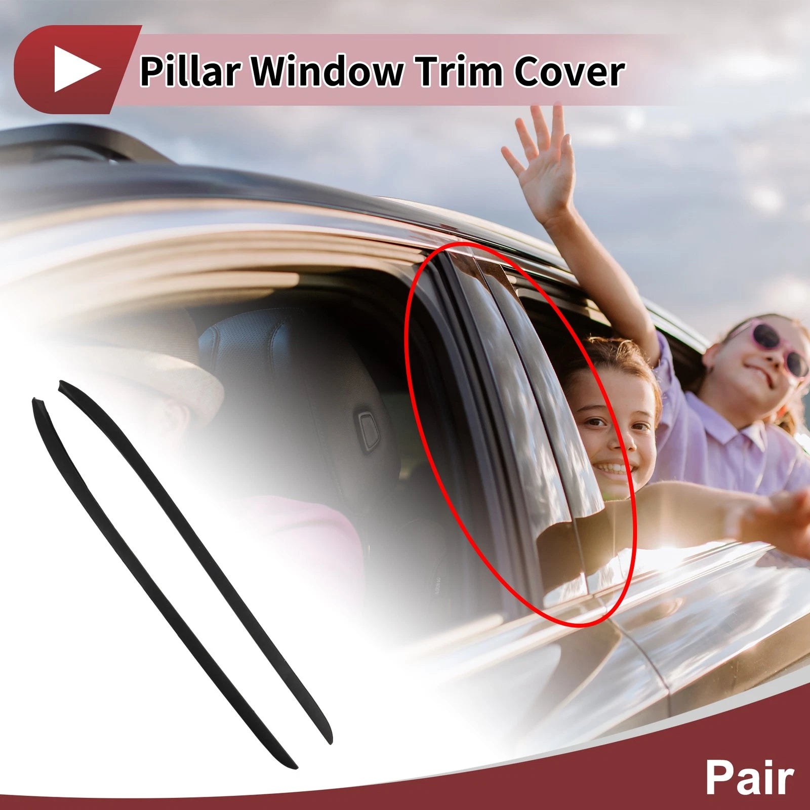 Door Pillar Window Trim A Pillar for Ford Focus (2012–2018) No.CP9Z5803137A Black