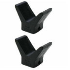 2 Pack V Bow Stops for Boat Trailer (Black Molded Rubber)