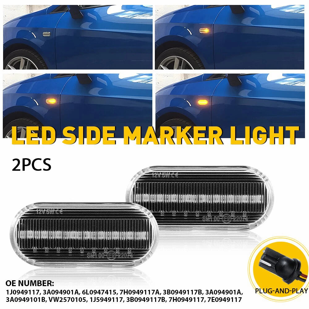 Sequential Amber LED Side Marker Lights for VW Jetta/Golf (1999–2004)