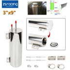 Polished Stainless Steel Radiator Coolant Overflow Catch Tank for