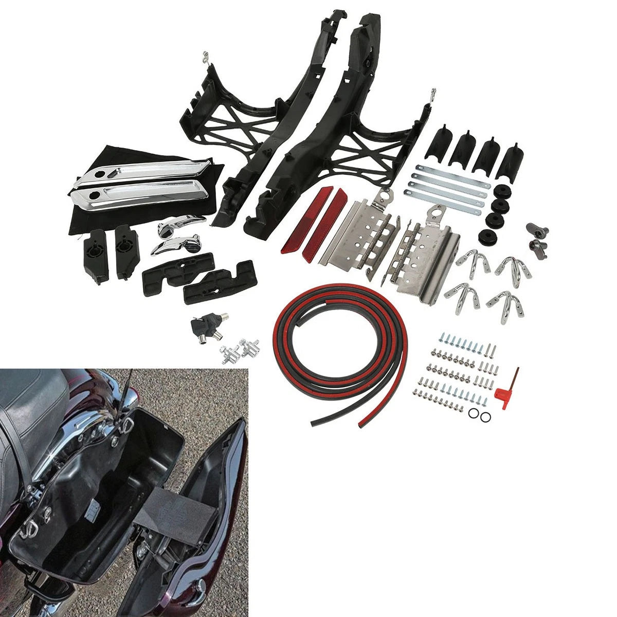 Saddlebag Latch Lids Hardware Cover for Harley Touring (2014–2023)