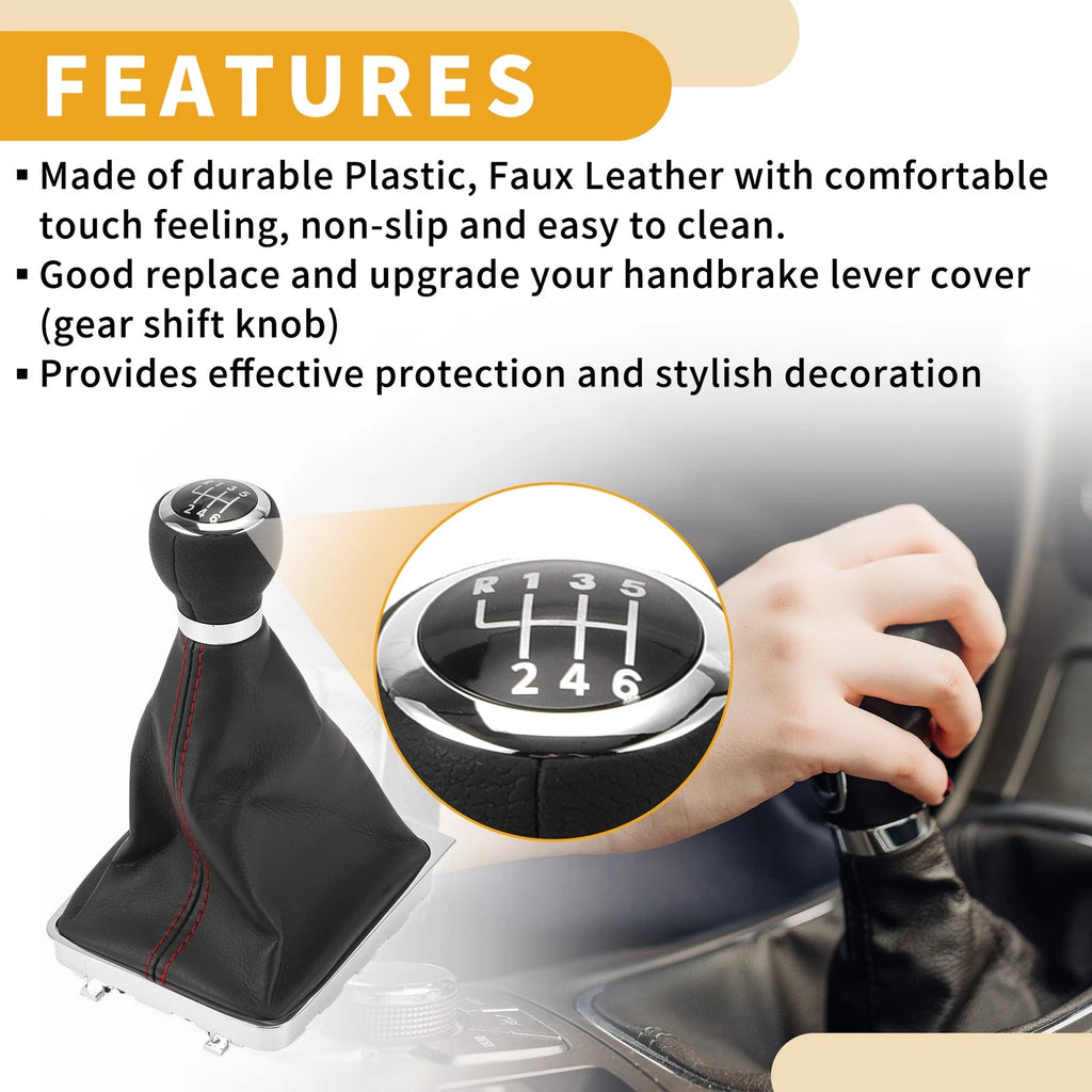 6 Speed Gear Shifter Knob with Cover No. 3C0711113A for VW Passat (2006–2010)