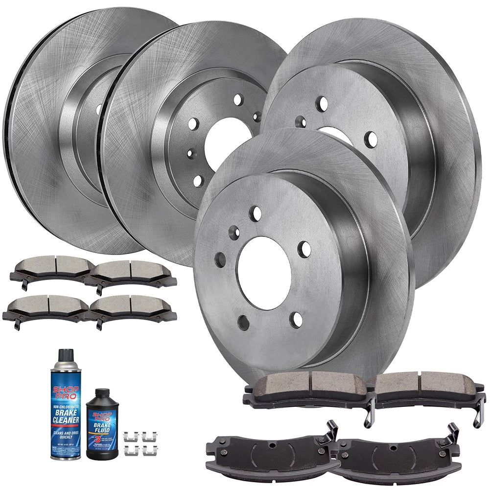 Set of 4 Disc Brake Rotors and Ceramic Pads for Chevrolet Impala (2006–2010)