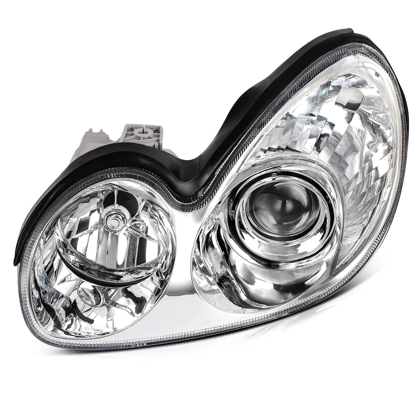 Headlight Assembly for Hyundai Sonata (2002–2005) Pair Chrome Housing Clear Lens