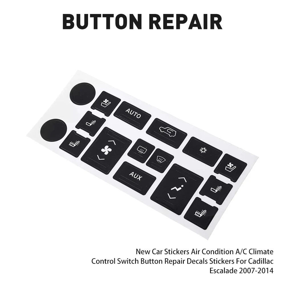 Navigation Radio Button Repair Decal Stickers for Cadillac (2007–2014)