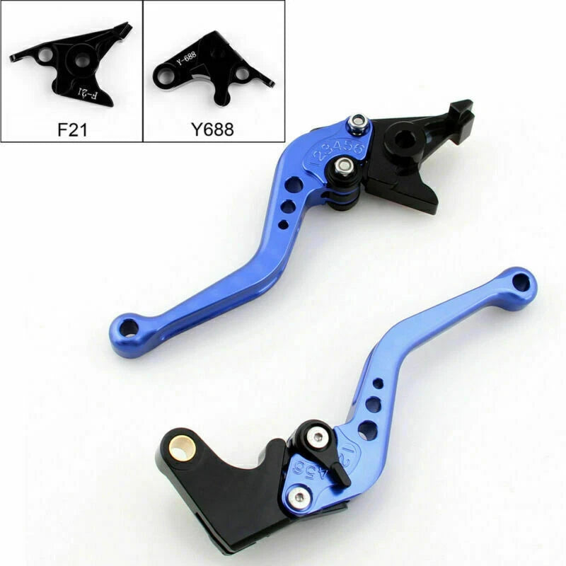 Short Brake Clutch Levers for Yamaha YZF 1000 R1 (1999–2001) Blue T9