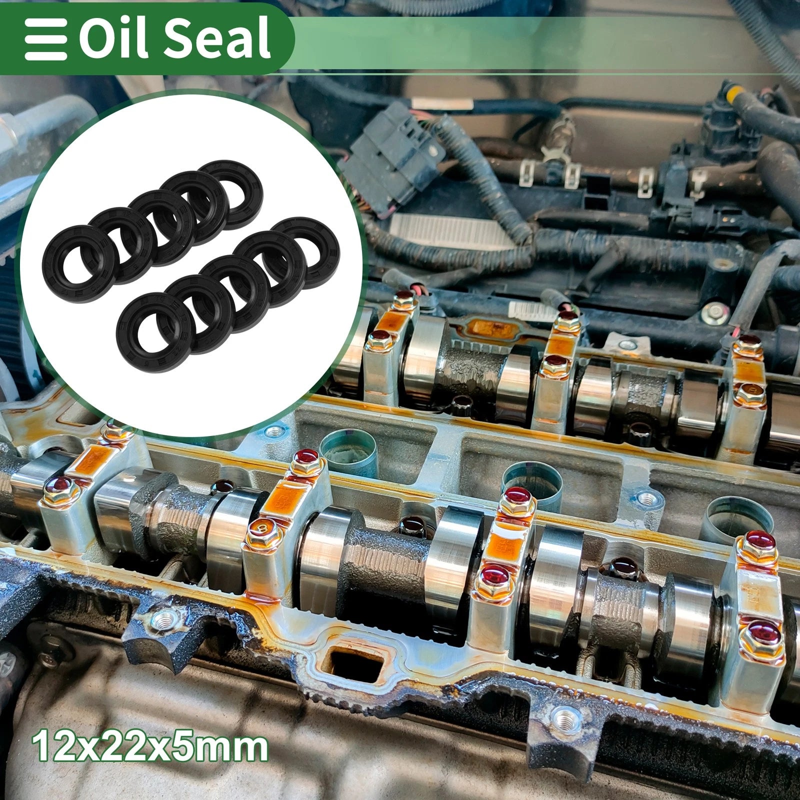Oil Seal   - NBR Rubber 12x22x5mm High Pressure