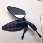 Black Skull Side Mirror for Harley Super Glide Dyna Sportster (2006–2023)