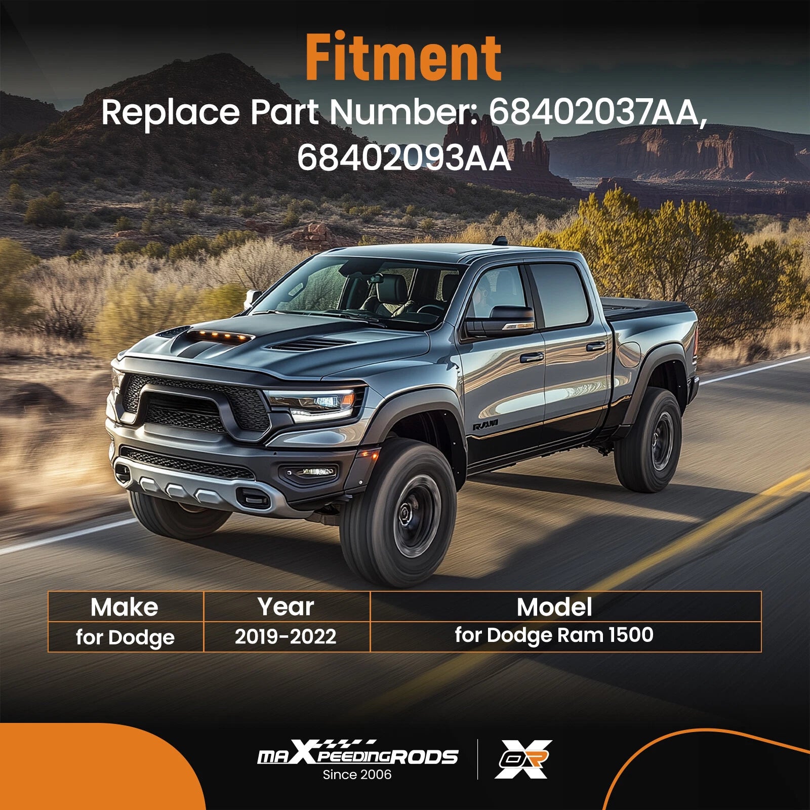 Heated Left Side Mirror Glass for Dodge Ram 1500 (2019-2022)