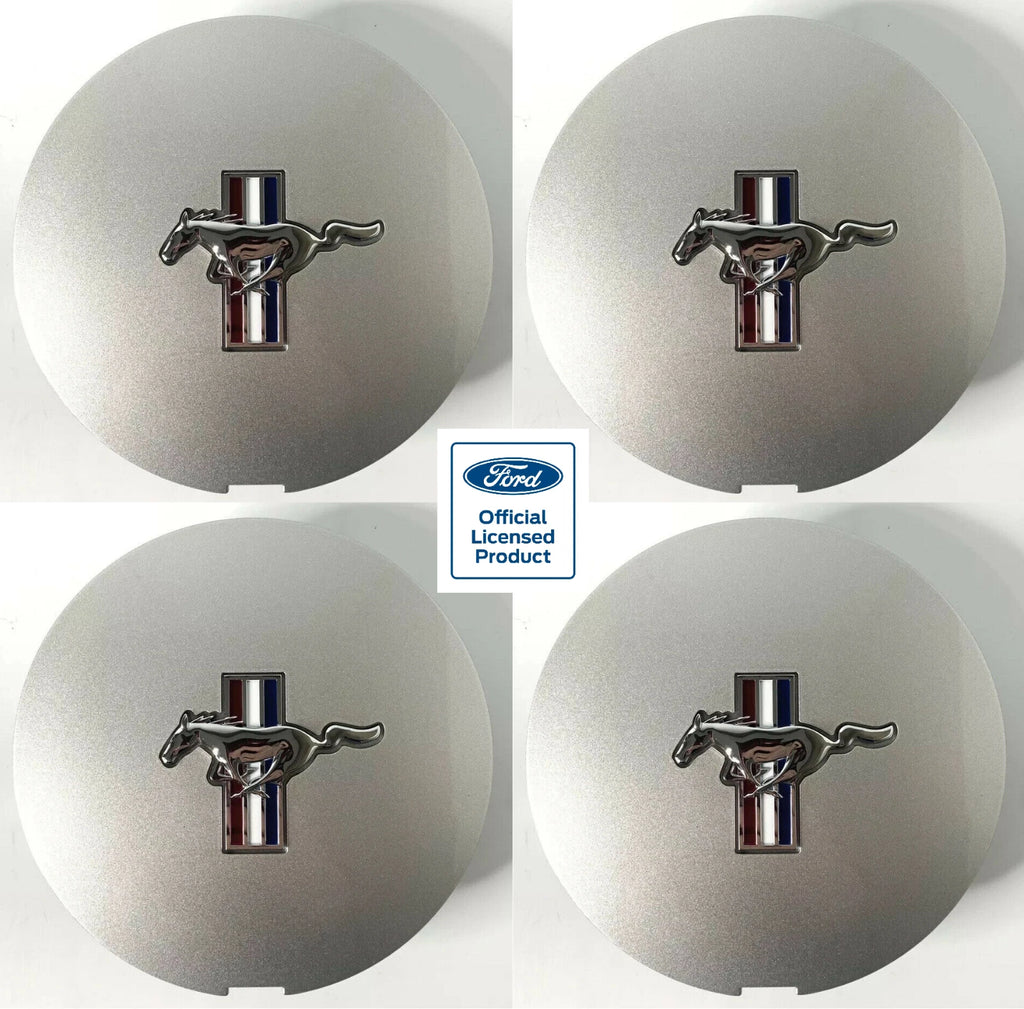 Wheel Center Hub Caps Set for 1991–1993 Ford Mustang 4pcs Tri-Bar Pony Logo