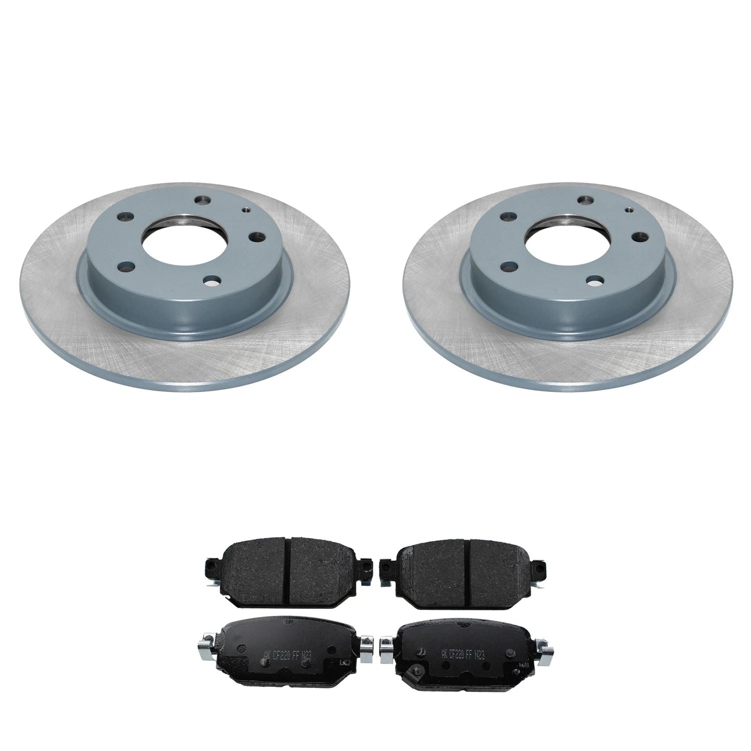 Set of 2 DuraGo Rear Rotors & Akebono ProACT Ceramic Pads for Mazda 3 (2017–2021)