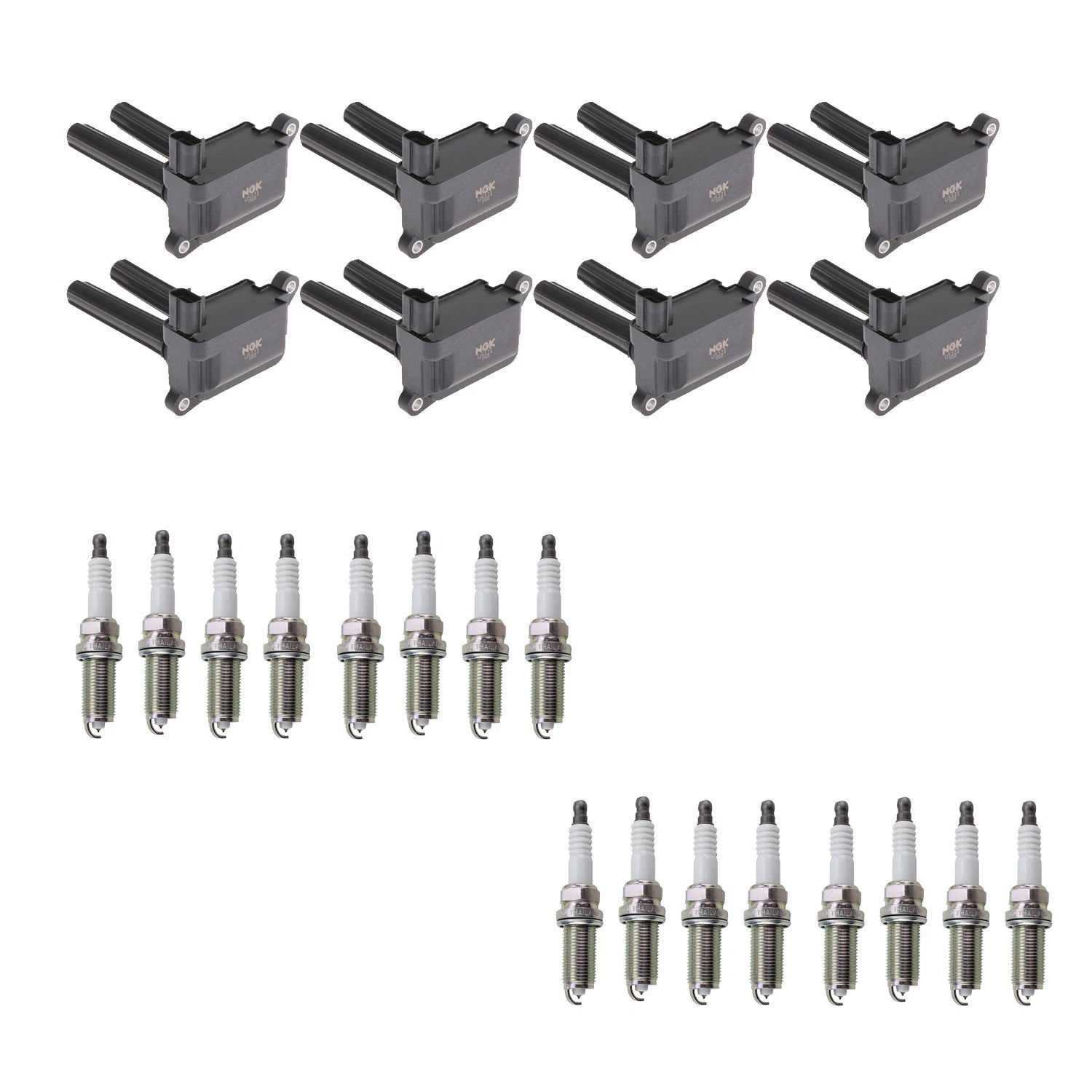 Set of 8 NGK Ignition Coils & Platinum Spark Plugs for Dodge Charger RAM 1500 (2011–2023)