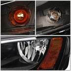 Pair of Black Housing Amber Corner Headlights for VW Jetta Mk6 (2011–2018)