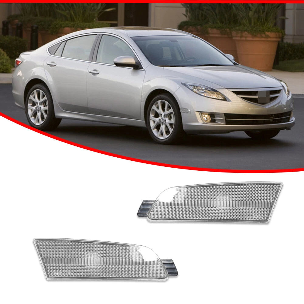 Clear Lens Front Fender Side Marker Reflector Lights for Mazda 6 (2009–2013)