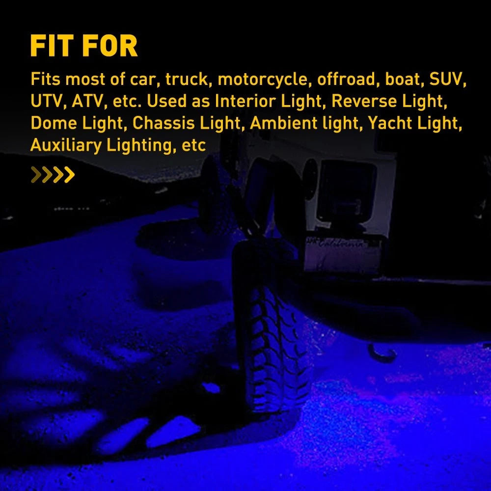Set of 8 LED Underbody Neon Lights for Car (Waterproof)