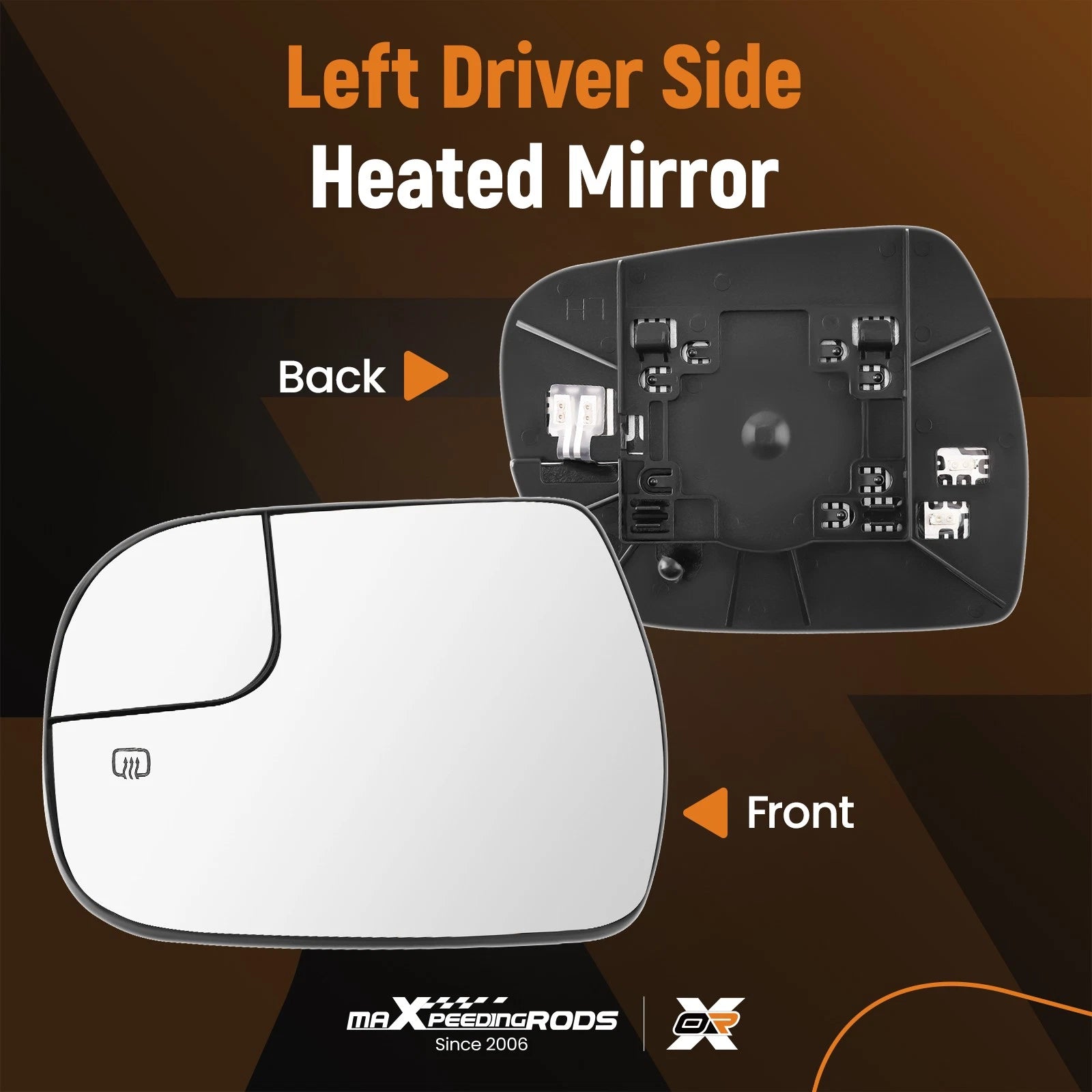 Power Heated Left Side View Mirror Glass for Toyota Sienna (2014–2020)