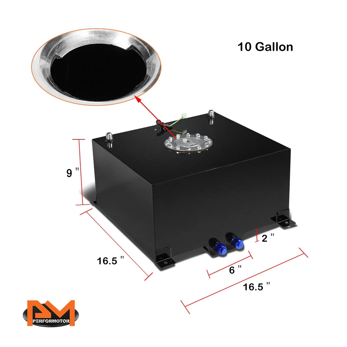 10 Gallon Lightweight Aluminum Fuel Cell for Universal Applications (N/A)