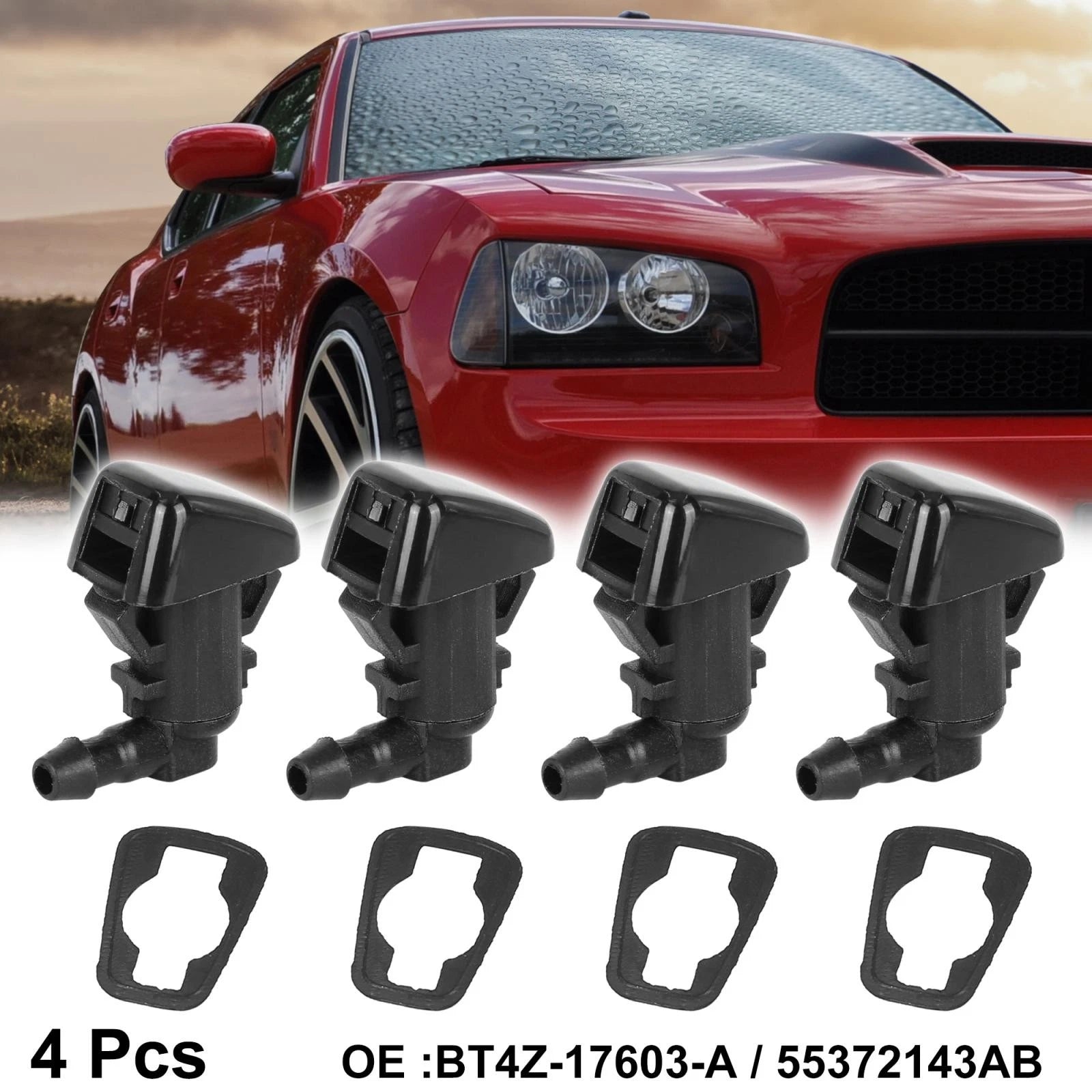 Set of 4 Windshield Washer Nozzles for Ford Edge, Lincoln MKX (2015–2020) BT4Z-17603-A