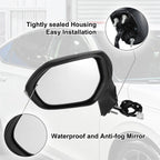 7 Pin Left Side Exterior Door Mirror Assembly Black for Toyota Corolla (2020–2024)