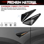 Black Carbon Fiber Style Side Camera Decoration for Tesla Model 3 & Y (2018-2024)