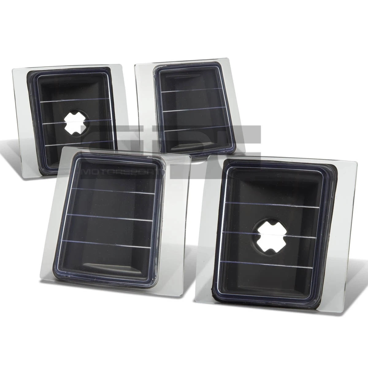 Set of 4 Black Crystal Corner Clear Reflector Lights for Chevy C10 1500/2500 (1994–1998)