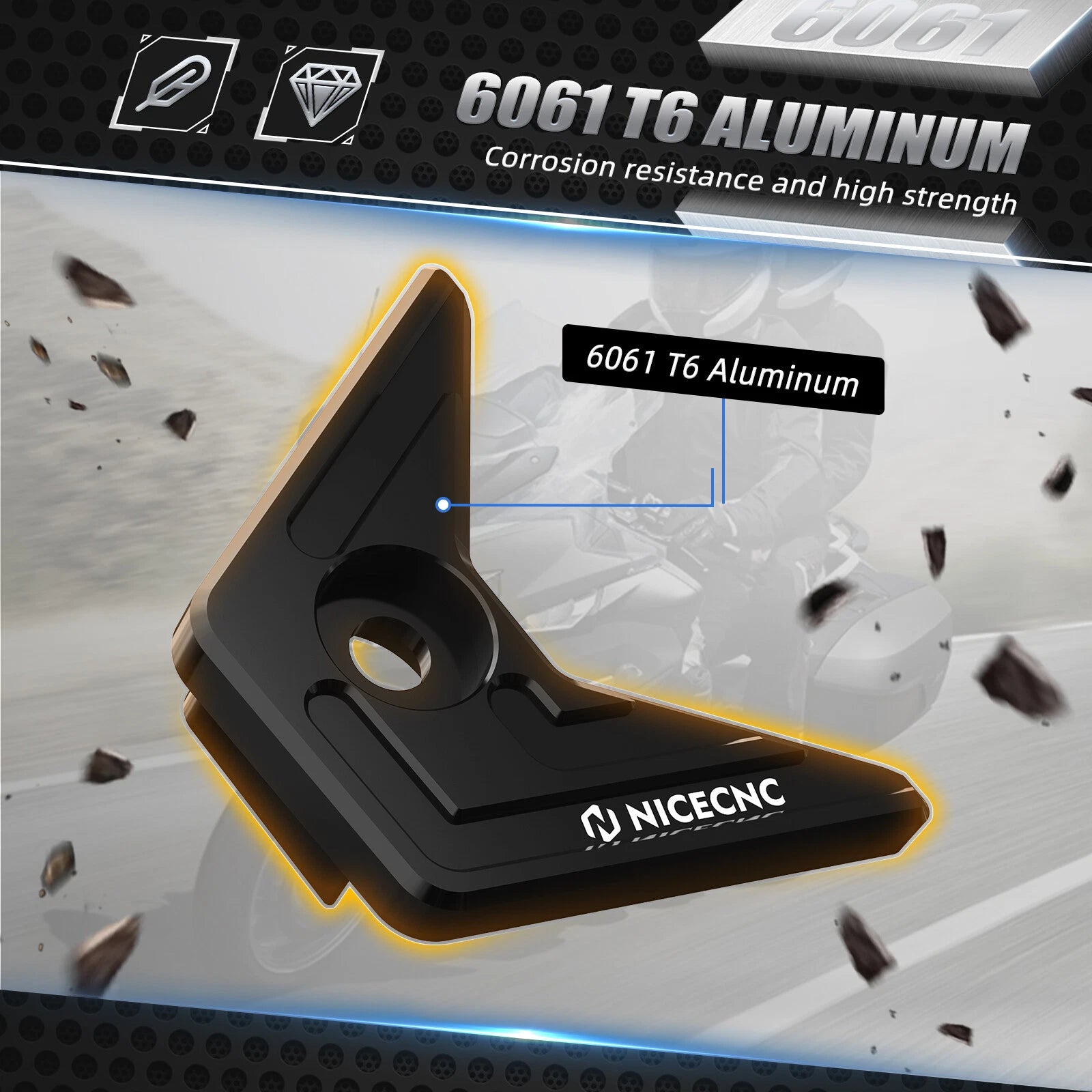 Anodized Front ABS Sensor Guard for BMW R1200GS (2013–2017) R1200GS Adventure (2013–2018)