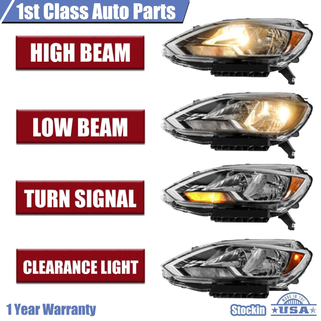 Left Driver Side Halogen Headlight for Nissan Sentra (2016-2018)