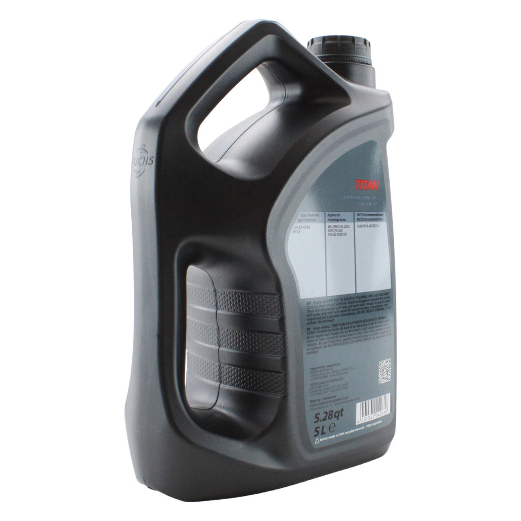Set of 3 Fuchs TITAN SUPERSYN LONGLIFE SAE 0W-40 Engine Oil for BMW Benz