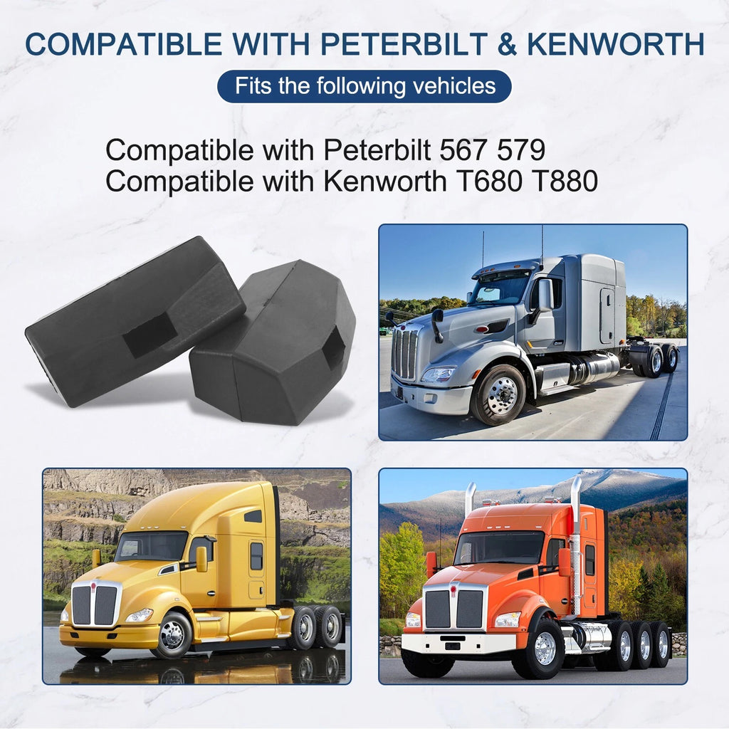 Set of 2 Hood Latch Bumper Supports for Peterbilt 579 Kenworth T680 T880