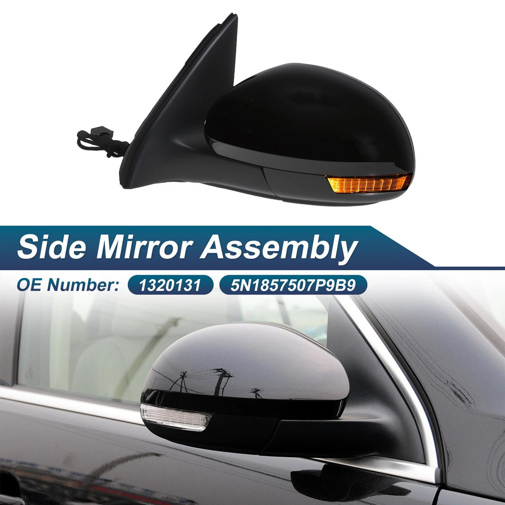 Left Side Mirror Assembly for Volkswagen Tiguan (2009–2018) w/ Turn Signal 1320131