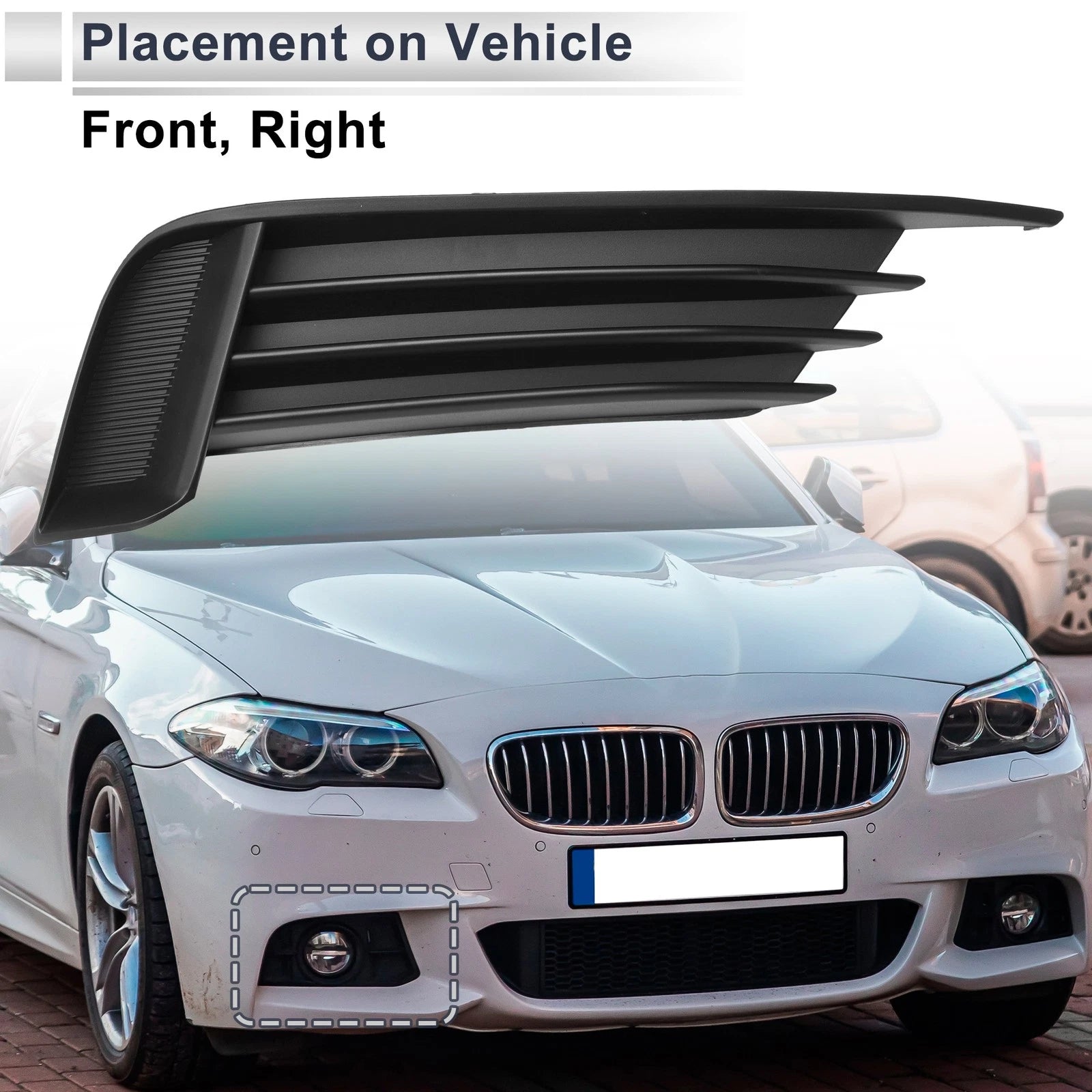 1pc Fog Light Grill for Audi A3 S3 (2013–2017) No. 8V5807682 Black